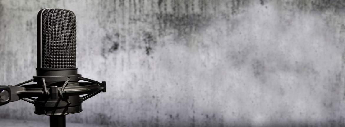 Close up of a radio microphone